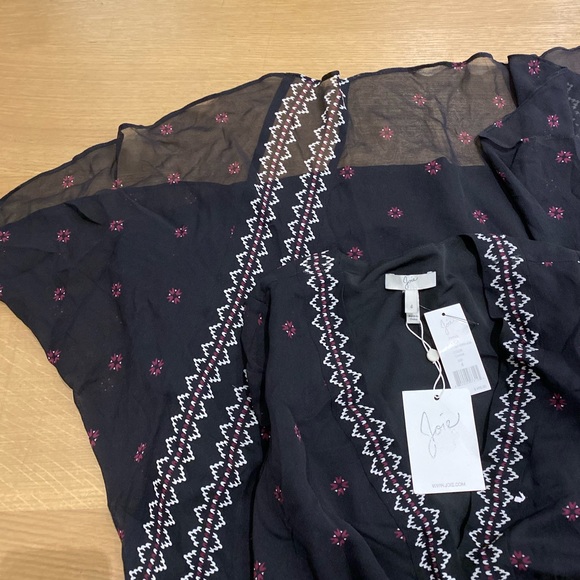 NWT Joie Jamya Long Sleeve Silk Dress in Caviar - Picture 6 of 8